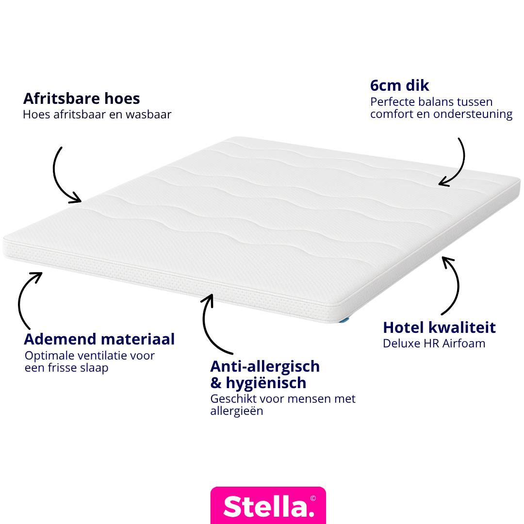 Dream koudschuim topper - 6cm dik