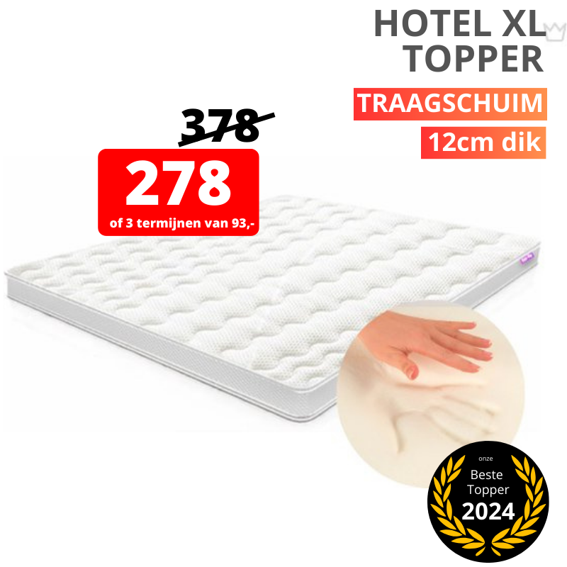 Nasa Traagschuim Topper - Hotel XL-  12cm dik